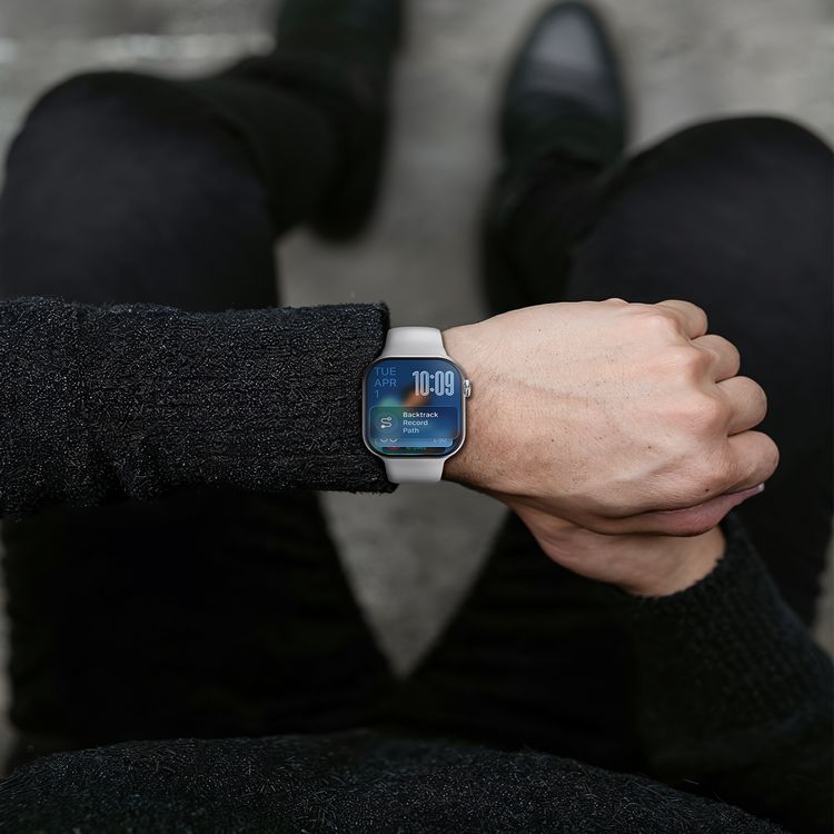 Green Lion Communicate Smart Watch with 2.07" IPS Dispaly, 380mAh Battery Capacity, Wireless Charging, AI Voice Assistant, 1GB Flash, 3-5 Days Working Time - Silver