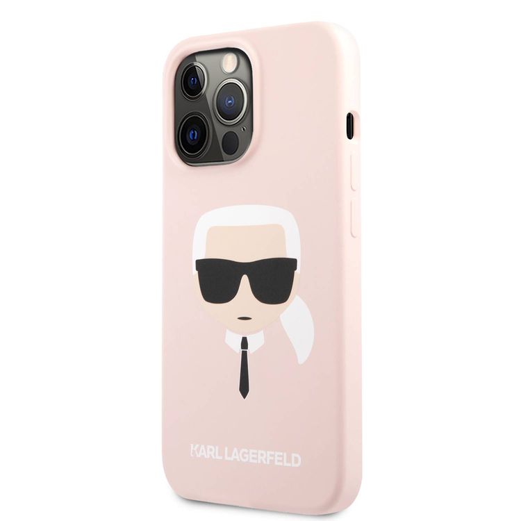 CG MOBILE Karl Lagerfeld Liquid Silicone Case Karl`s Head Compatible for iPhone 13 Mini (5.4") Shock & Scratch Resistant, Easy Access to All Ports, Drop Protection Back Cover