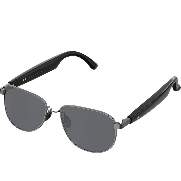 Porodo Lifestyle Silenza Sunglasses with Polarized Lenses, Smart Touch Control, Voice Assistant, Metal-Hybid Frame, Open-Ear Audio - Black