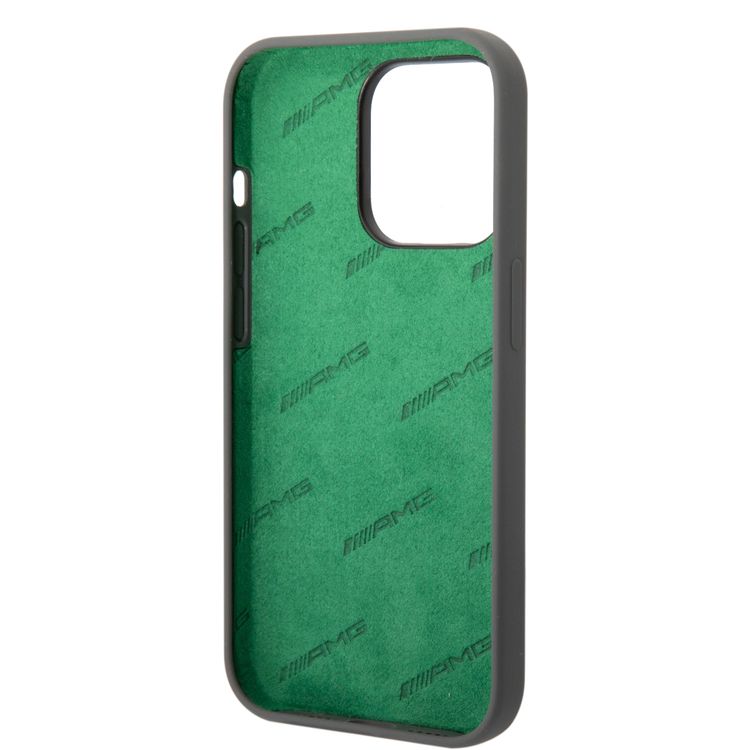 AMG Liquid Silicone Case with Colorful AMG Logo Bumper ProtectioniPhone 14 Pro Max Compatibility - Green
