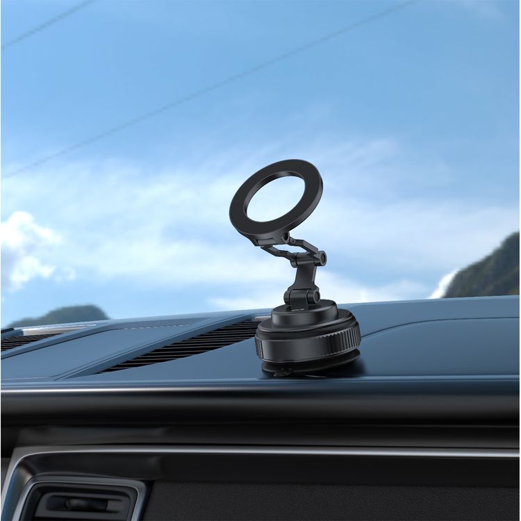 Green Lion GX-36 Suction Phone Holder with Strong Suction Cup, Manual Rotary Base, Foldable Design, 3-AXIS Adjustment, 360° Rotation,  20 × N52 Magnets, 1.5kg Adsorption Force - Gray