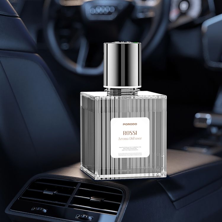 Porodo Rossi Aroma Diffuser with 500mL Tank Capacity, 5 Spray Modes, Fragrance Intensity Levels, Strong Fragrance Mode, USB-C Charging Interface, -10°C to -60°C Operating Temperature, 1.5 W Rated Power, Continuous Mode, Light Fragrance Mode - Black