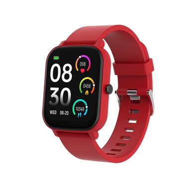 Porodo Endura Fit Smart Watch with 1.80" HD Display, +130 Sport Modes, Weather Forecast, Sleep Analysis, 2.5 Hours Charging Time, Up to 5 Days Working Time, Android 8.0 Above & iOS 12 Above Compatibility - Red