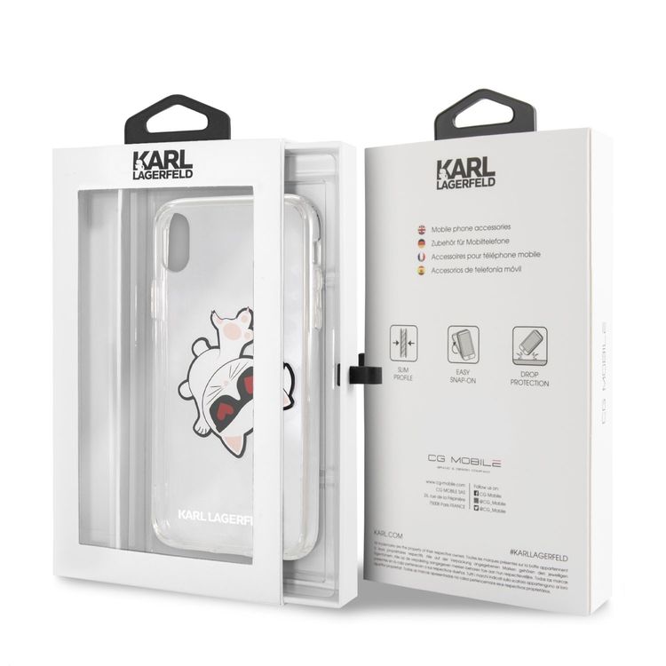 Karl Lagerfeld TPU Transparent Hard Case for iPhone Xr - Black Character