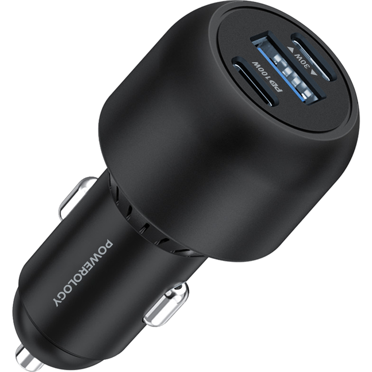 Powerology 130W X2 PD Port & X1 Q.C Port - Black