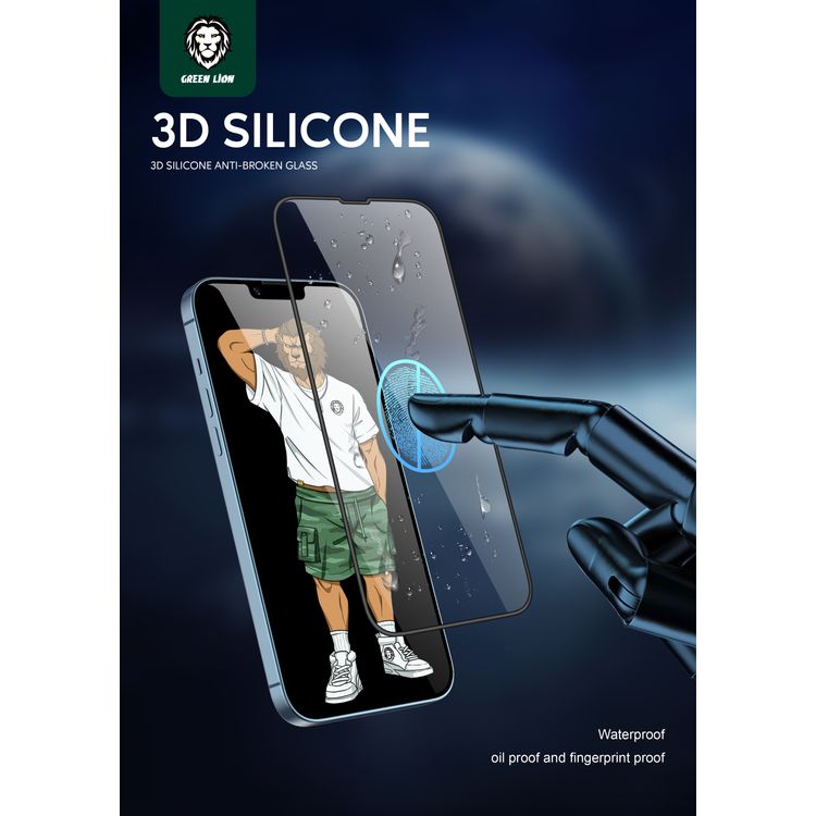 Green Lion 3D Silicone HD Glass Screen Protector for iPhone 13 Pro Max 6.7 inch - Clear