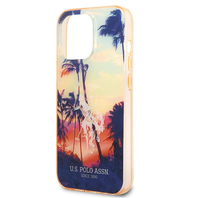 USPA PC/TPU Case with California Design & Horse Dyed Bumper iPhone 14 Pro Compatibility - Red