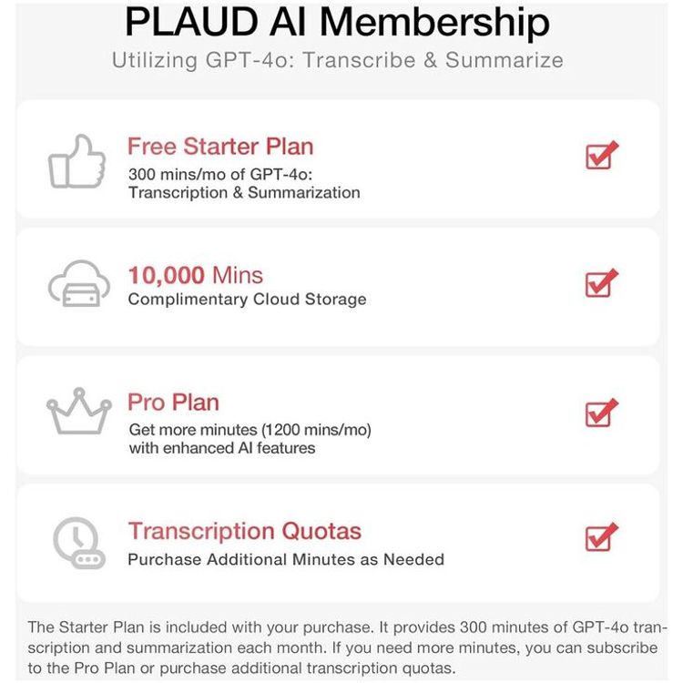 PLAUD Note AI Voice Recorder,64 GB Storage, 2h Charging Time, 10m Effective Recording Range, 400mAh Battery - Black