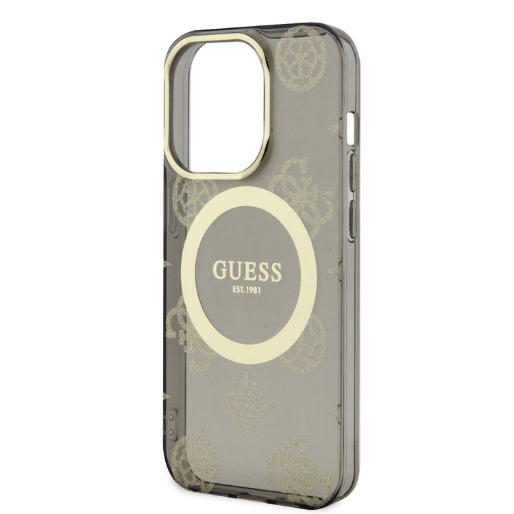 Guess Magsafe IML Case - Gold Black - iPhone 15 Pro