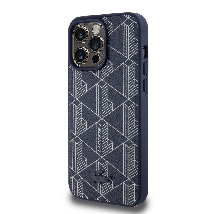Lacoste iPhone 15 Pro Max For HC Magsafe PU The Blend Monogram - Navy