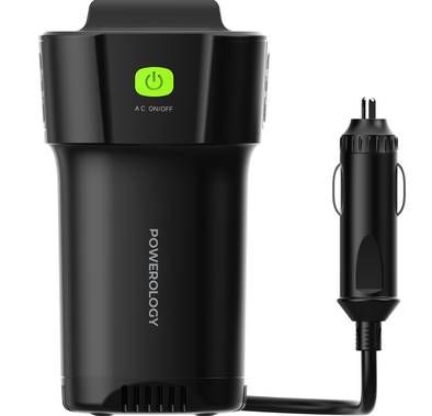 Powerology 150W Cup Holder Power Inverter Dual USB-C & US...