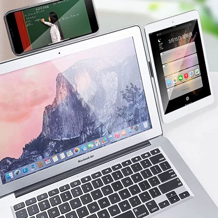 Ahastyle Adjustable Laptop Slim Stand Computer Monitor Expansion Pivot Bracket - White