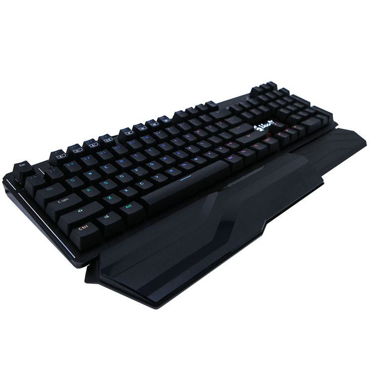 لوحة مفاتيح الألعاب بلودي B975: مفتاح بصري خطي - ملاحظات خفيفة وفورية | أسرع مفاتيح لوحة مفاتيح في الألعاب | مقاومة الماء | إضاءة ار جي بي | مسند المعصم القابل للفصل | أسود