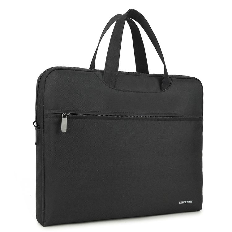Green Lion Slim Guard 15.6" Laptop Sleeve Bag with Slim Profile, Ample Space, Travel Ready, Durable Zipper, Multiple Compartments, Lightweight Design,  Polyester 300D Material - Black