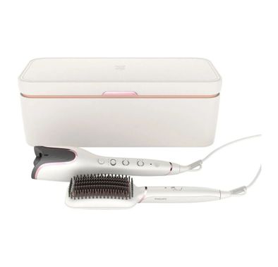 Philips Style Care Auto Curler & Heated Straightening Brush - White / Pink