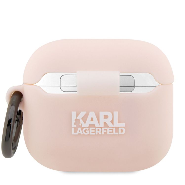 Karl Lagerfeld 3D Silicone Case for AirPods 3, NFT KARL Design, Lightweight, Easy Snap-on, Drop Protection, Easy to Carry - Pink