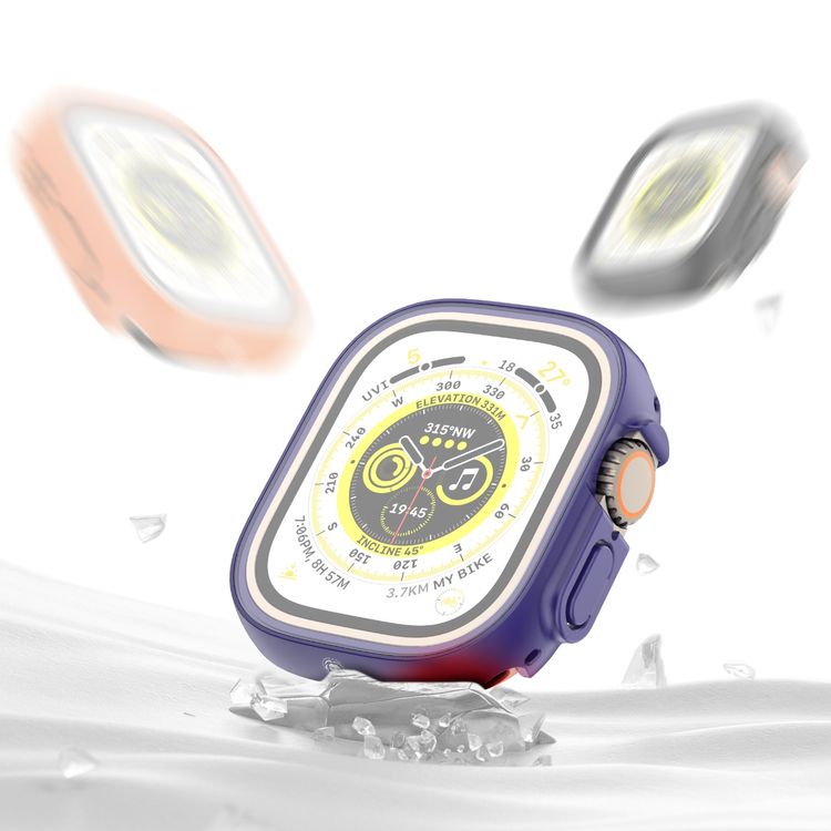 Green Lion Protective Case for Apple Watch Ultra with Smooth Touch, Super Anti-scratch, Full Protection, High Transparency, Full Glass Screen - Purple