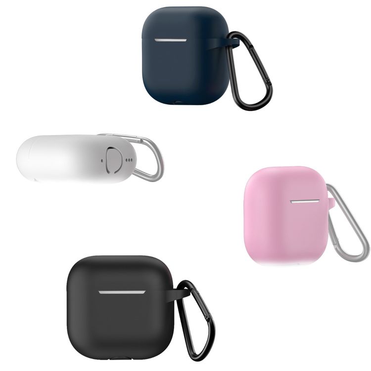 Green Lion Berlin Series Silicone Case for Airpods 4, Metal Carabiner, 360° Full Protection, Shock Absorbent, Skin Friendly Silicone, Washable Material - Black