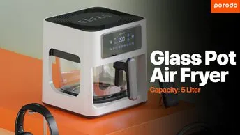 Porodo Lifestyle Glass Pot Air Fryer with a Touch Panel