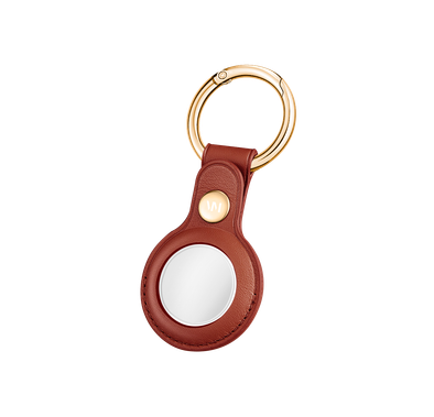 Viva Madrid Airtrax Leather Case Compatible with AirTag, Scratch Protective Skin Cover, Anti-Lost Holder with Key Ring Suitable for AirTag Bluetooth Tracker - Red