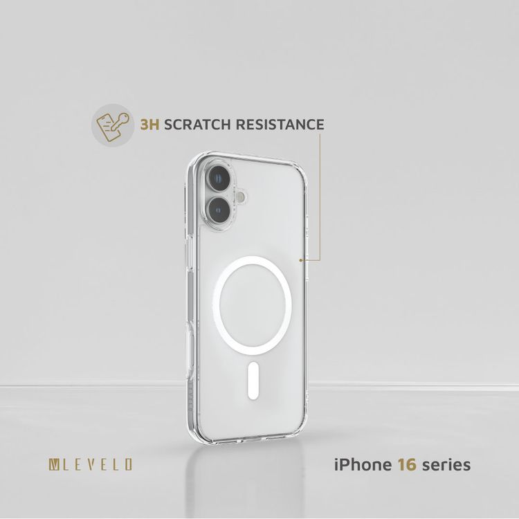 Levelo MagSafe Clara Clear Case for iPhone 16 Plus with Clearview Technology & 3H Scratch Resistance - Clear