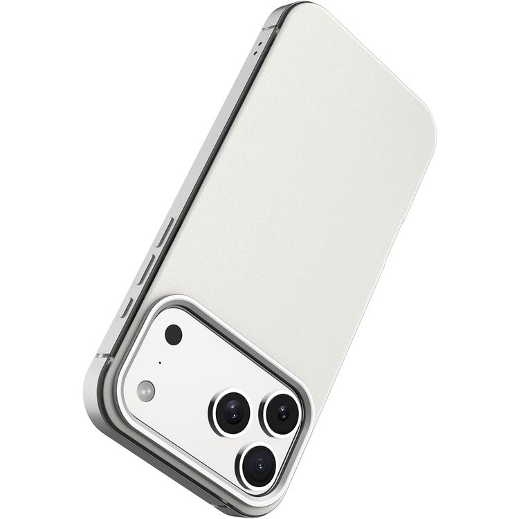 Levelo Mia MagSafe Hybrid Case for iPhone 17 Pro, N52 Strong Magnets, Matte Silicone Texture Material, Frosted Clear Design, 1.5m Drop Tested, Aluminum Alloy Frame for Camera & Edges, Non-Slip Texture, Comfortable Grip, Shock-Resistant Bumper - Silverstone