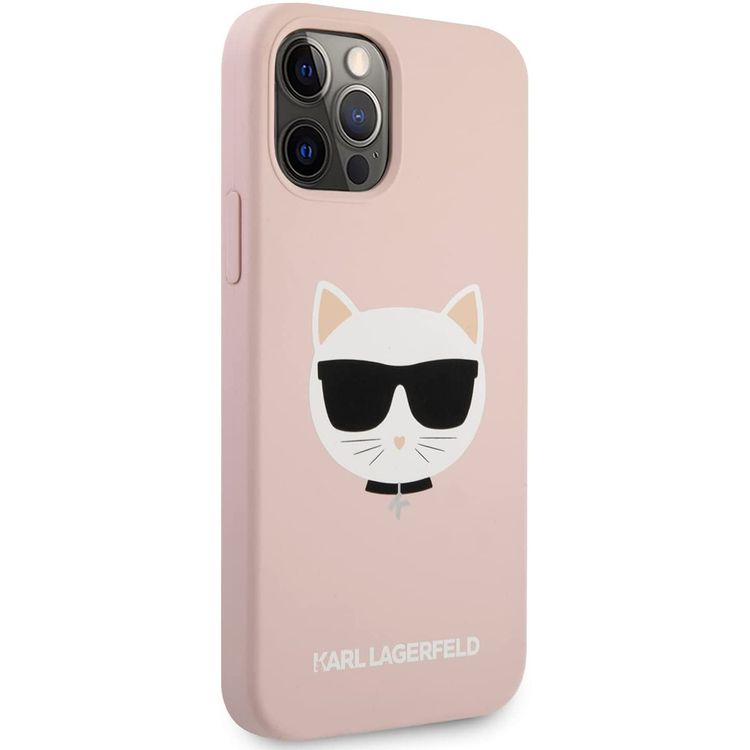 Karl Lagerfeld Silicone Hard Case Choupette Head for iPhone 12 / 12 Pro (6.1") - Pink