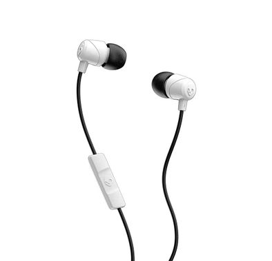 Skullcandy Jib In-Ear Headphones with Microphone & Remote for Hands-free Calls, Track Control, Noise-Isolating Earbuds - Black/White