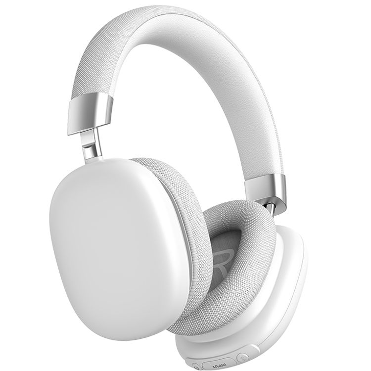 Green Lion Echo Max Wireless Headphones, Comfortable To Wear, Built-in Microphone, Lightweight, 40mm Magnet Size, 10m Maximum Range, 48 Hours Play Time - White