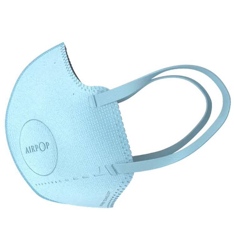 Airpop Pocket Reusable Kids Face Mask with 4 Pieces per Pack, 4-Layer Filter Face Covering, Up to 40 Hours of Wearability, 3D Structure, Soft Ergonomic Foam Seal, 99.3% Particle Filtration & 99.9% Bacterial Filtration - Blue