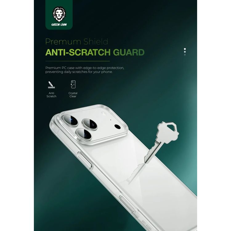 Green Lion Delgado PC Case with Camera Protection for iPhone 17, 0.5mm Ultra-Thin Design, Anti-Fingerprint, HD Clarity, Anti-Scratch, High-Stiffness Construction, Anti-Yellowing, Precise Cutouts, Sleek & Protective Design - Clear