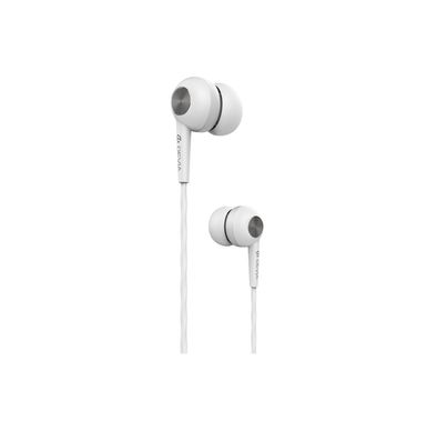 Devia Idrawer Series In-Ear Wired Earphones with Tangle-free Cable, Noise Reduction, Multiple Sizes of Silicone Ear Tips, Clear Sound with Enhanced Bass and Treble, 10mm Dynamic Driver, 3.5mm Audio Connector - White