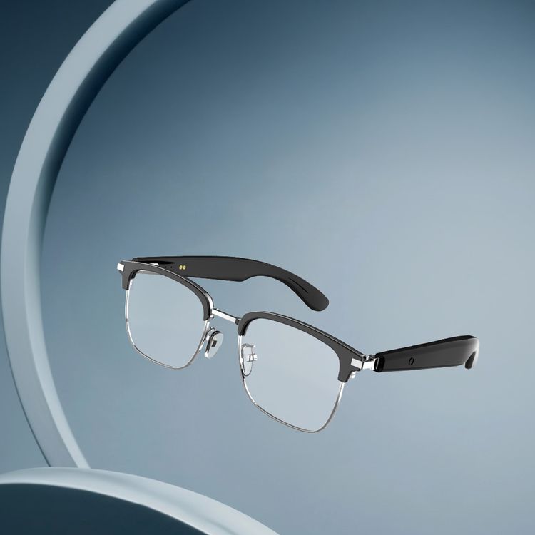 نظارات جرين ليون غالواي الذكية بتقنية ENC، تحكم باللمس، حتى 5 ساعات من وقت التشغيل، نطاق نقل يصل إلى 10 أمتار، عدسات فوتوكرومية مضادة للضوء الأزرق، حماية UV400، مساعد صوتي - أسود