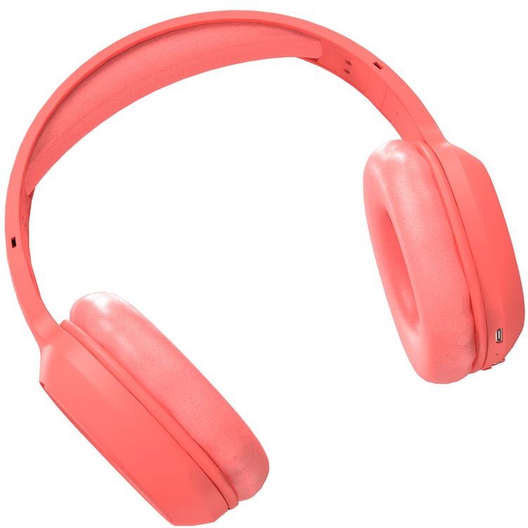 Porodo Soundtec Wireless Headphones with Noise Cancelling, Active Siri, Pure Bass, 2 Hours Charging Time, 12 Hours Playtime, 400mAh Battery Capacity - Red