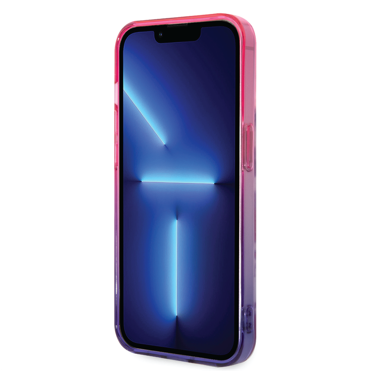  كفر USPA PC/TPU IML مع تصميم النخيل المصبوغة وشعار الحصان لهاتف iPhone 14 Pro - أرجواني