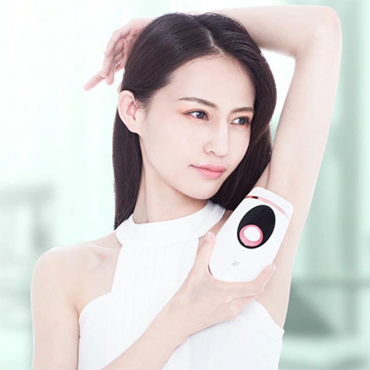 inFace IPL Hair Removal with 36W Output Power, 12V, 5 Gear Modes, 90000 Effective Flash Times, LCD Display, Automatic and Manual - White/Pink