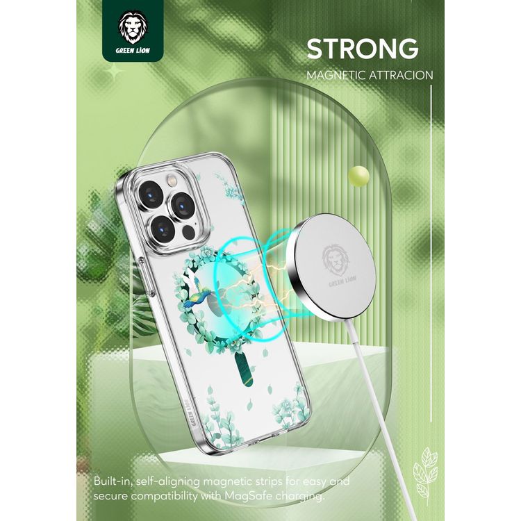 Green Nature Series Magsafe Transparent Case 