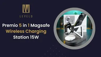 Levelo Premio 5-in-1 Wireless Charger in UAE | 15W Fast Wireless Charging - Black Color | (LVL51WCPBK)