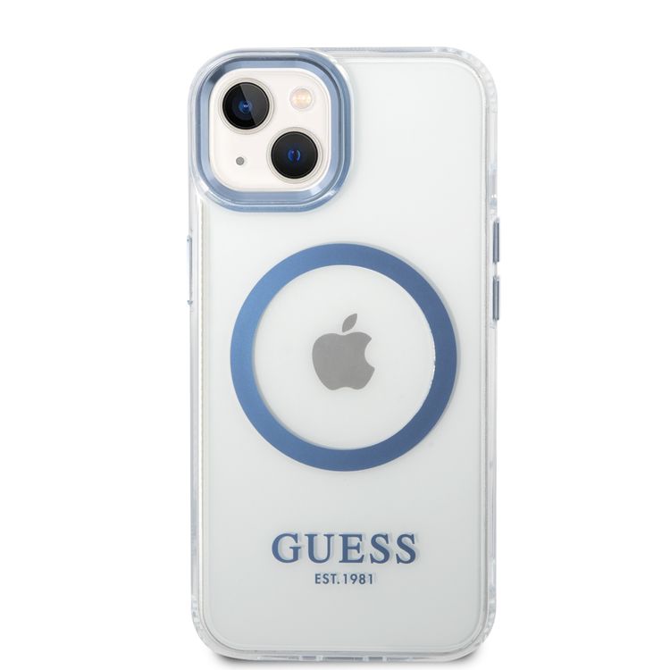Guess Magsafe Compatibility Transparent Outline iPhone 14 Compatibility - Blue