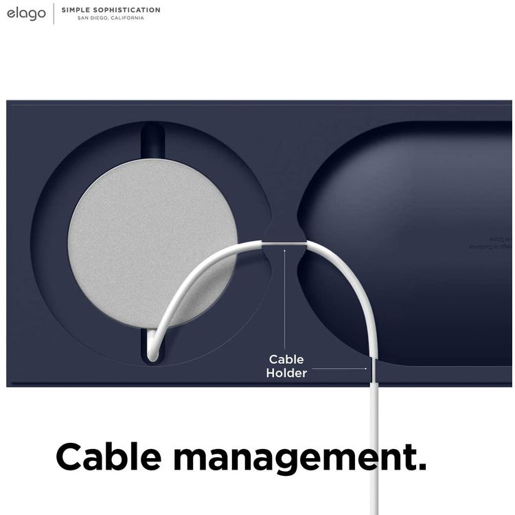 elago Charging Tray with MagSafe Charger Magnetic Wireless Charger Tray, with iPhone 12, Pro, Pro Max, Mini and other Wireless Chargers phones [Magsafe Not Included] Violet-Blue