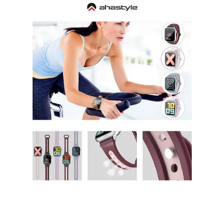 AhaStyle Premium Silicone Apple Watch Band Duotone Design 42 / 44mm