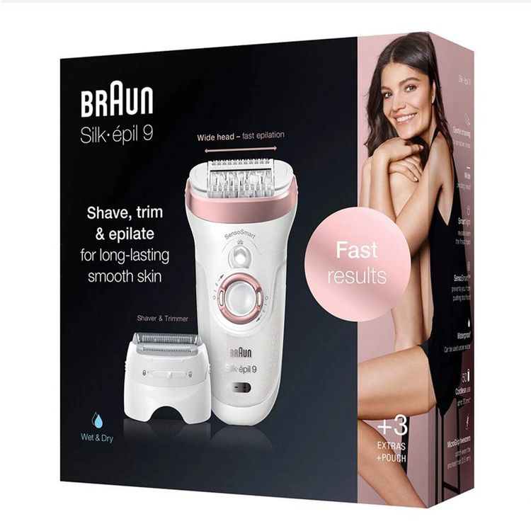 Braun Silk-Epil 9-720 Wet & Dry Epilator - White / Rose Gold