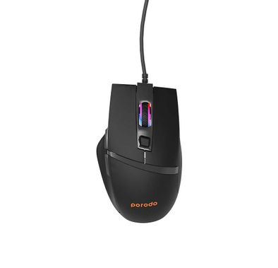 Porodo Ergonomic 6D Wired Gaming Mouse with Mousepad Combo - Black