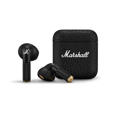 Marshall Minor IV Wireless Earbuds with Active Noise Cancellation, Waterproof, 12mm Driver Size, Bluetooth Version 5.3, Up to 30 Hours Playtime, Touch Control- Black