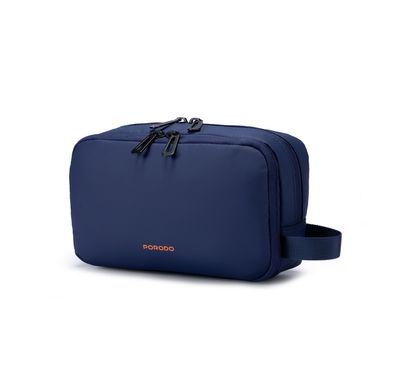 Porodo Ultralite Organizer Pouch with Dual Compartmnts, Zipper Closure, High-Quality Polyester Material, Water-Repellant Surface, Internal Mesh Pockets, Quick-Grab Handle, Compact Design - Navy Blue