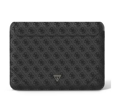 CG Mobile Guess GUCS16P4TK  4G Uptown PU Computer Sleeve with Metal Triangle Logo 16" Protection Bag for or Macbook / Laptop up to 16 inches, Suitable for Outdoor - Black