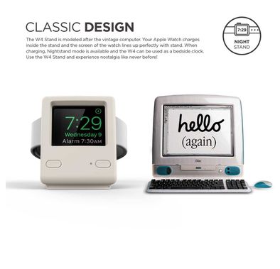 Elago W4 Stand With All types for Apple Watch Series, View Apple display through blast, Easy To Use, scratch-free silicone, Aqua Pink