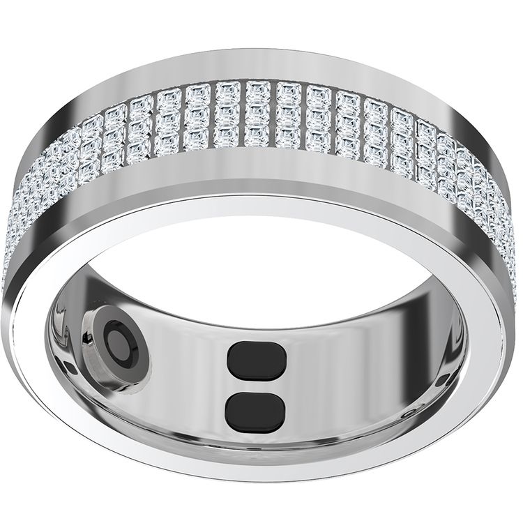Porodo Jewels Smart Ring with Up to 5 Days Working Time, Size 18.2mm, 16mAh Battery Capacity, Walking, Running & Riding Modes, Calorie Counter & Distance Tracker, 25 Days Standby Time - Silver