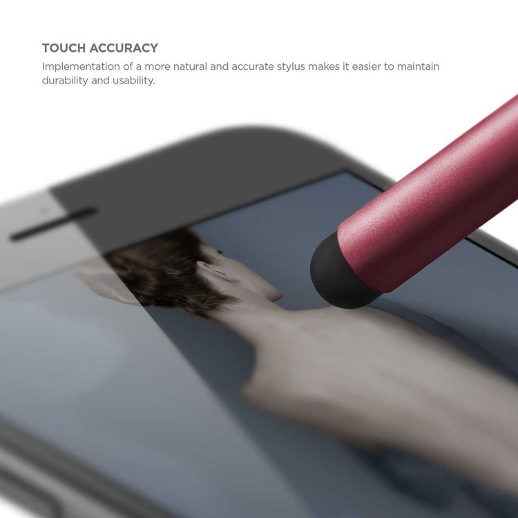Elago Slim Stylus Pen, Completable With iOS & Android Series, Soft touch pen-point for better screen-protection, Extra Rubber Tip included, Hot Pink