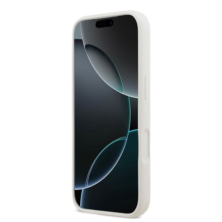 Karl Lagerfeld Liquid Silicone Case with Karl & Choupette Sketch for iPhone 17 Pro, Drop Protection, Slim Profile, Easy Snap-On, Sustainable Packaging, Comfortable Grip, Lightweight Design - White